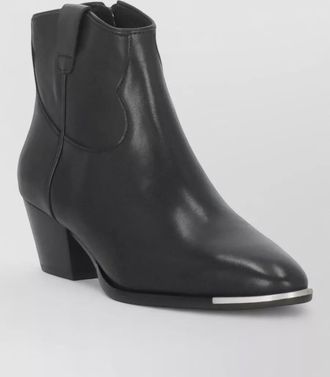 Ash leather ankle boots arrow toe metal detail