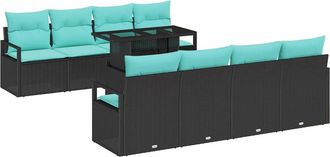 vidaXL Conjunto De Sof&aacute; De Jard&iacute;n 9 Uds. 6-n&uacute;mero De Plazas Vidaxl