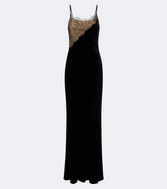 Stella McCartney Vestido de fiesta de terciopelo con encaje