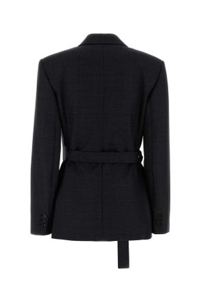 Loewe Womens Embroidered Wool Blazer Darkgrey Giacche E Gilet Jacket
