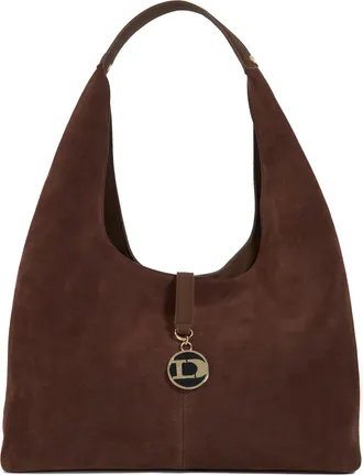 Dune London Womens Accessories Delighting - Slouchy Shoulder Bag - Brown Suede - One Size