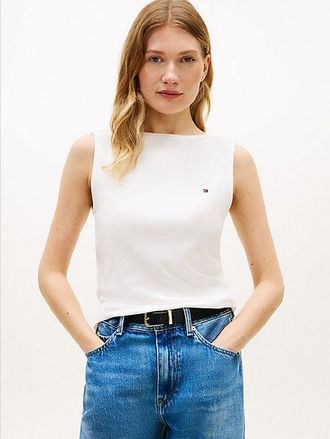 Tommy Hilfiger Ribbed Slim Boat Neck Tank Top