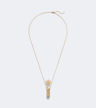 Yvonne L&eacute;on Yvonne L&eacute;on Collar con colgante Vase Berlingot and Daisy de oro de 9 ct con diamantes y citrinos