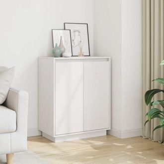 vidaXL Credenza Bianca 60x34x75 cm in Legno Massello di Pino - Vidaxl
