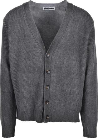 Original Vintage Style Ribbed Knit Cardigan with V-Neck