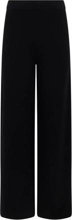 Max Mara Broeken, Dames, Zwart, M, Polyester, Losse Elastische Wijde Broek
