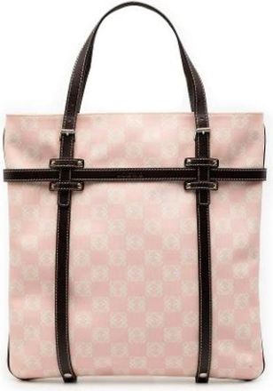 Loewe Pre-owned Tote Bags, female, Pink, Size: ONE SIZE Pre-owned Coated Canvas Tote Bag