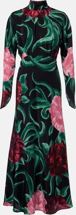 La DoubleJ Gilda floral silk midi dress