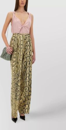 Dries Van Noten wide leg high waist animal print trousers