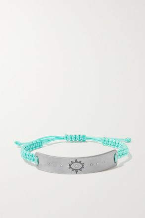 Diane Kordas Evil Eye Titanium, Cord And Diamond Bracelet - Argento