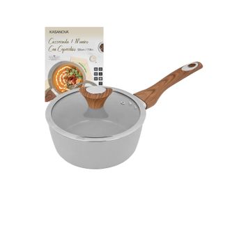 KASANOVA Casseruola 20 cm antiaderente ceramico 1 manico New Ceramic grigio