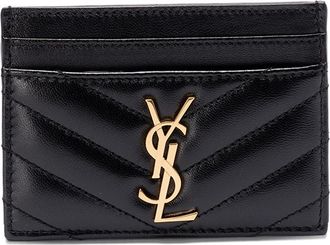 Saint Laurent Cassandre Chevron-quilted Leather Card Holder