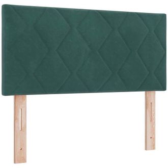 vidaXL Box Spring Bed with Mattress Black 100x200 cm Velvet Dark green Vidaxl