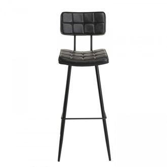 Macabane Juego de 2 taburetes de bar de altura ajustable negro 80 cm