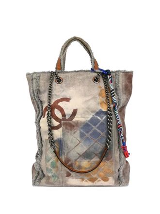 Chanel 2014 graffiti tote bag - women - Canvas/Leather - One Size - Neutrals