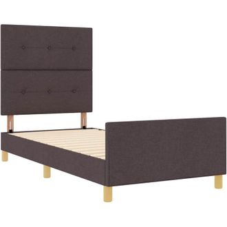 vidaXL Vidaxl - Estructura De Cama Con Cabecera Marr&oacute;n Oscuro 90 X 190 Cm Tela