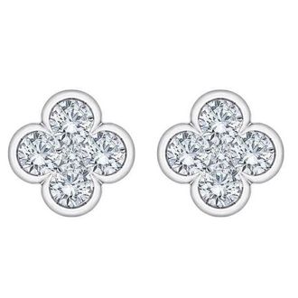 Pompeii3 1/2Ct Diamond Bezel Earrings Womens White or Yellow Gold Lab Grown