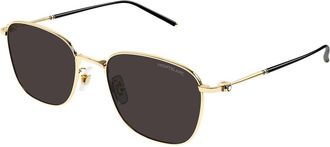 Montblanc MB0527SA Asian Fit 001 Mens Sunglasses Gold Size 55