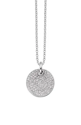 Monica Vinader Ava Diamond Disc Pendant Charm in Silver at Nordstrom