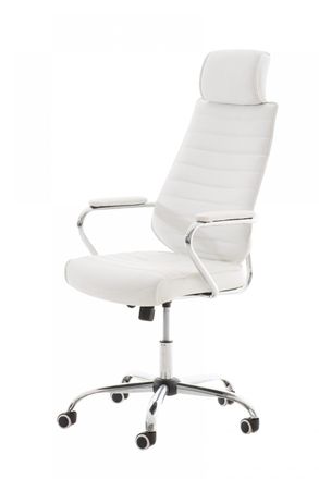 Clp Silla de oficina giratoria regulable en Simil cuero Blanco