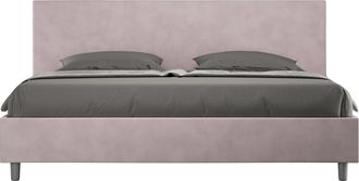 ITYhome Letto Matrimoniale King Size Rivestito In Microfibra - Adele - Dimensione Rete: 200x210 - Tipologia Letto: Con Rete - Colore: Glicine