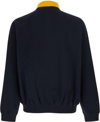 Versace Mens Hoodie With Fixed Hood Blue Cotton Sweatshirts Sweater