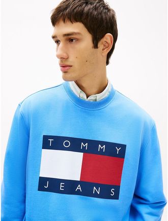 Tommy Hilfiger Mens Tommy Jeans Big Flag Logo Sweatshirt - Blue - XXL