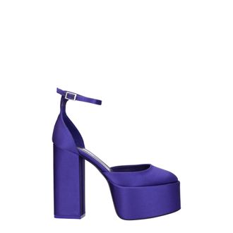 PARIS TEXAS Purple Satin Platform Womens Sandals