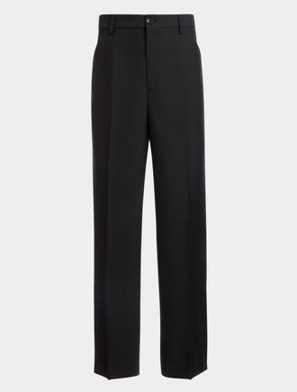 Bally Pants in a Melange Wool Blend in Black at Nordstrom, Size 50 Eu