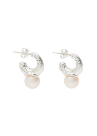 Sapir Bachar Pearl Sterling Silver Hoop Earrings - One Size
