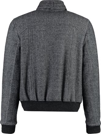Isabel Marant Mens Peter Wool Bomber Jacket Gray Shell
