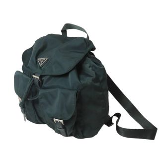 Prada Green Nylon Leather Backpack (Pre-Owned)