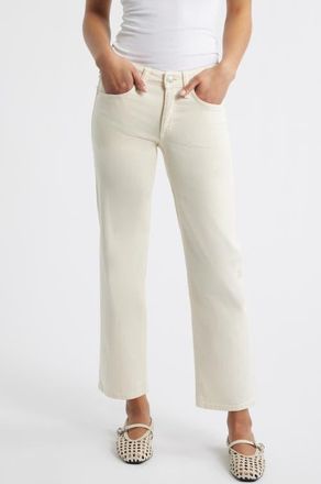 Rag & Bone Harlow Low Rise Ankle Straight Leg Jeans in Ecru at Nordstrom, Size 30