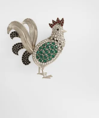 Dolce & Gabbana Rooster Brooch - Man Bijoux Silver Metal Onesize