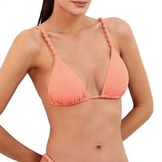 Vix Solid Beads Tri Top In Peach