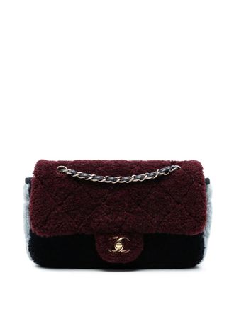 Chanel 2019 Medium Tricolor CC Quilted Shearling Single Flap shoulder bag - Rosso