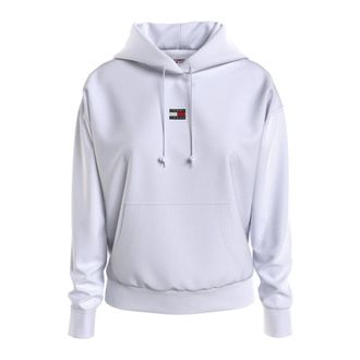 Tommy Jeans Logo Katoen Wit Overgang T-shirt - Dames - Hoodies - Wit - M - Katoen - Hoodies & sweatvesten
