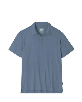 Stio | Mens Alpin Lightweight Merino Polo Shirt Short Sleeve, Size Extra Large in Vintage Indigo