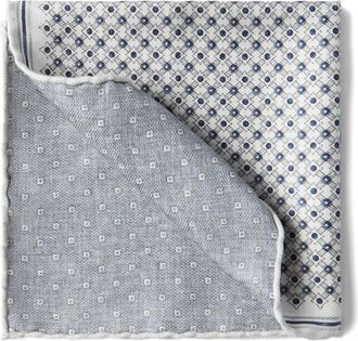 Brunello Cucinelli Zijden pochet met geometrisch patroon - Grijs