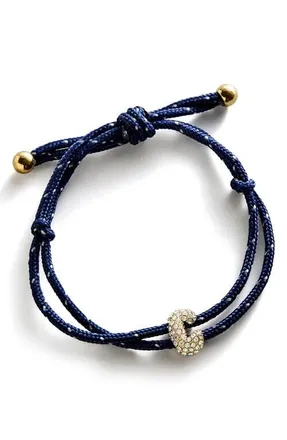 BaubleBar Initial Custom Paracord Bracelet in Blue C at Nordstrom