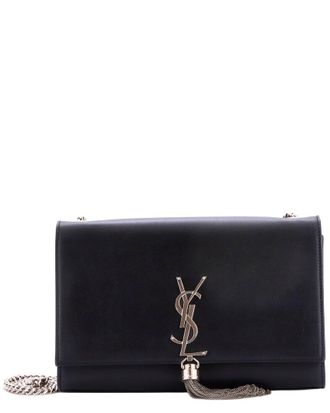 Saint Laurent Black Leather Classic Monogram Tassel Crossbody Medium (Authentic Pre-Loved)