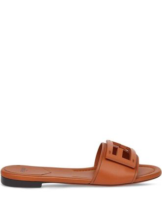 Fendi Brown Leather Sandals