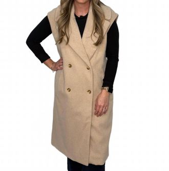 FRNCH Woven Coat In Beige
