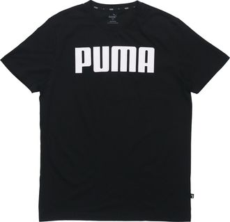 Puma Alphabet Logo Printing Round Neck Short Sleeve Black 855151-01