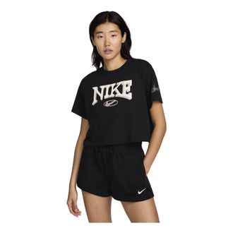 Nike (WMNS) Nike Sportswear Loose Short-Sleeve Cropped T-Shirt Black FZ2856-010