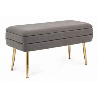 Konte Design Banco con contenedor gris 80X38X42 cm