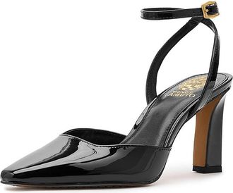 Vince Camuto Galees Ankle Strap Pump Womens Shoes Black : 6.5 M, Leather/Rubber