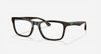 Ray-Ban Mens Rx5279 Square Frames In Polished Dark Havana
