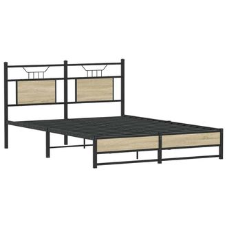 Berkfield Home Decorative Bed Frame without Mattress Sonoma Oak 140x190 cm Engin in Light Tan