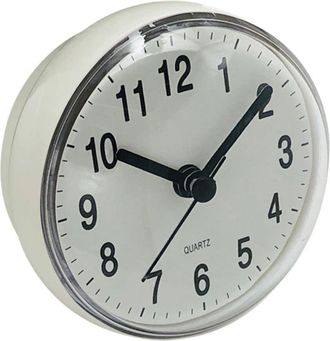 OEM Mini Reloj De Pared Con Ventosa Antivaho Para Ba&ntilde;o, Cocina, Aseo, Funciona Con Pilas, Reloj De Mesa De Cuarzo (blanco)